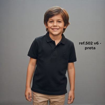POLO MALHA PRETA - 502